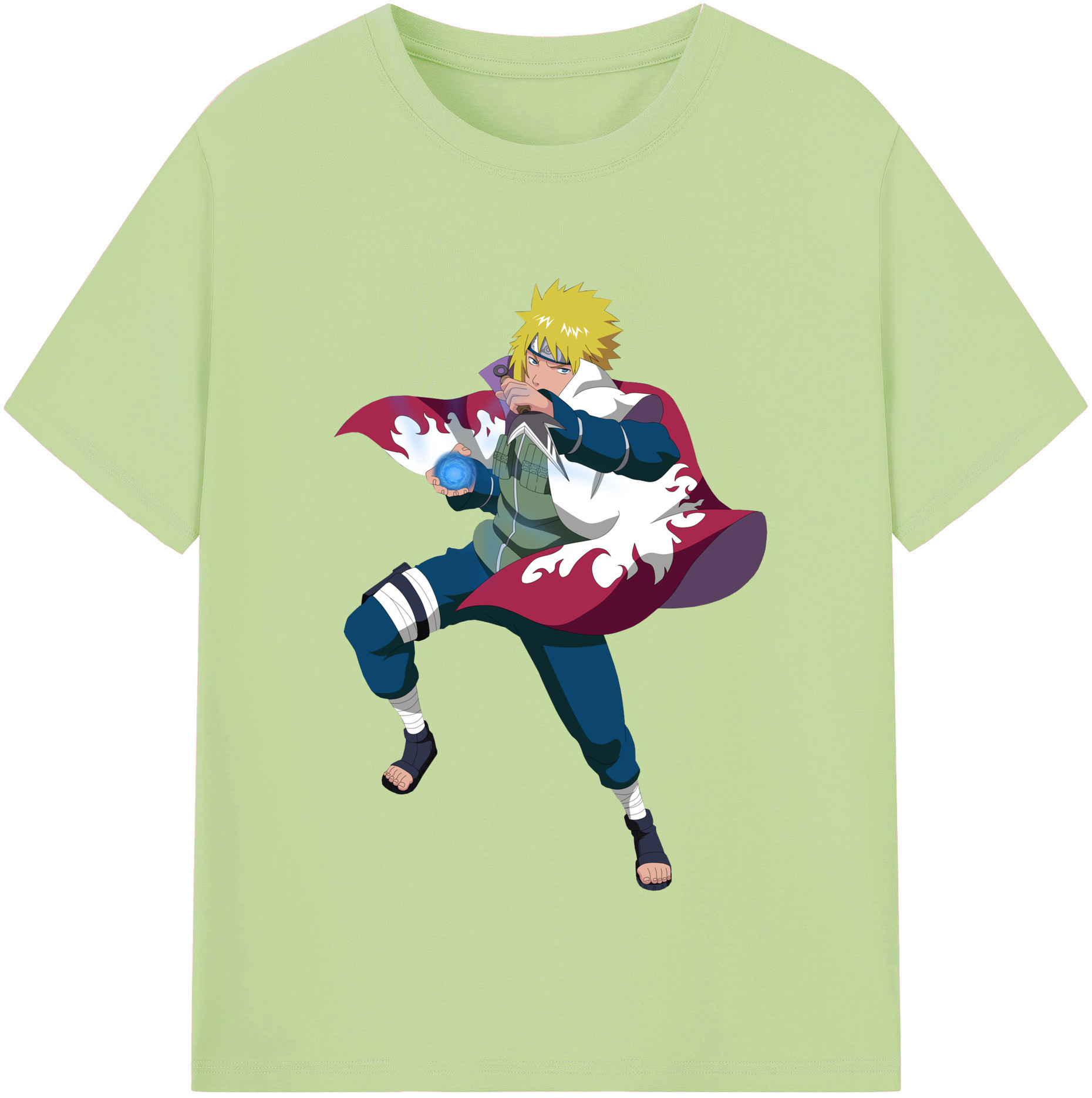 （画像用） NARUTO -ナルト- 波風 ミナト Namikaze Minato 綿100％半袖Tシャツ（フロントプリント）
